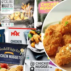 Krispiga chicken nuggets från Sverige, redo för ugnen. Perfekt för snabbmat eller en mysig kväll.